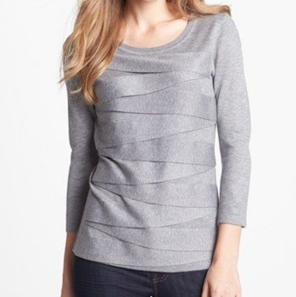 VINCE CAMUTO ZIGZAG SWEATER IN GREY - Picture 4 of 8